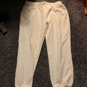 Creamy White Large adidas joggers never worn